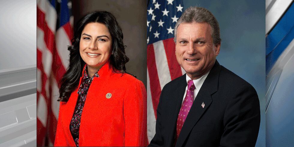 From left to right: Representatives Nanette Diaz Barragán (D-Calif.) and Buddy Carter (R-Ga.)