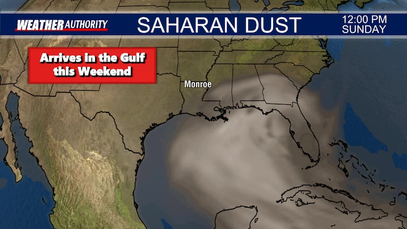 Dust will arrive in the Gulf of Mexico this Weekend