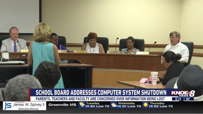 The board addressed the recent computer system shutdown at Tuesday's school board meeting. <br...