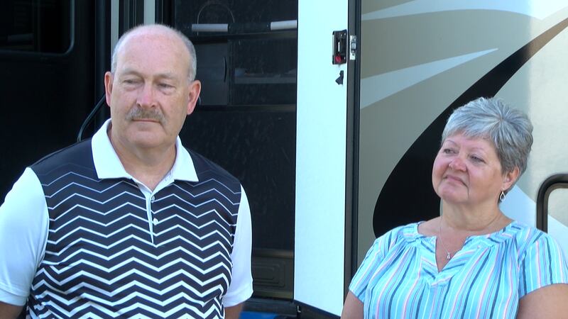 Lori and Rod Slack are reunited with their truck that was stolen across the street from an...
