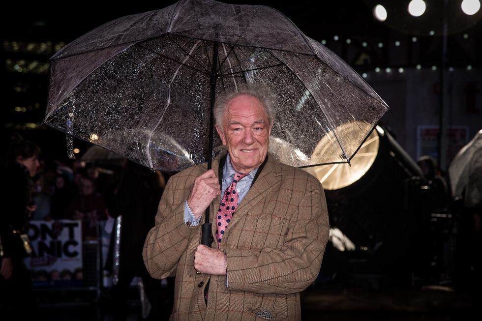 Michael Gambon poses for photographers upon arrival at the premiere of the film "Dad's Army"...