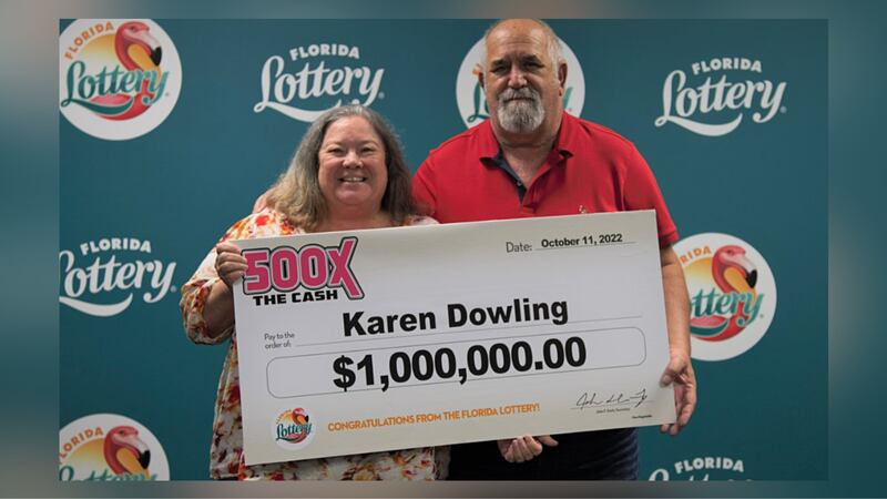 Karen Dowling, 62, of Port Charlotte, won a $1 million lottery scratch-off jackpot.