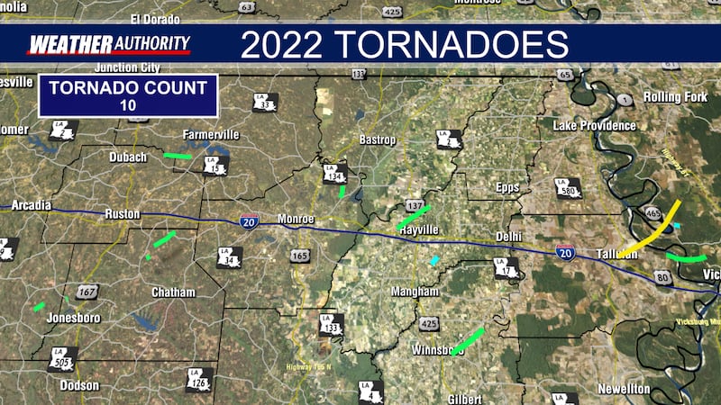 ArkLaMiss tornado count for 2022.