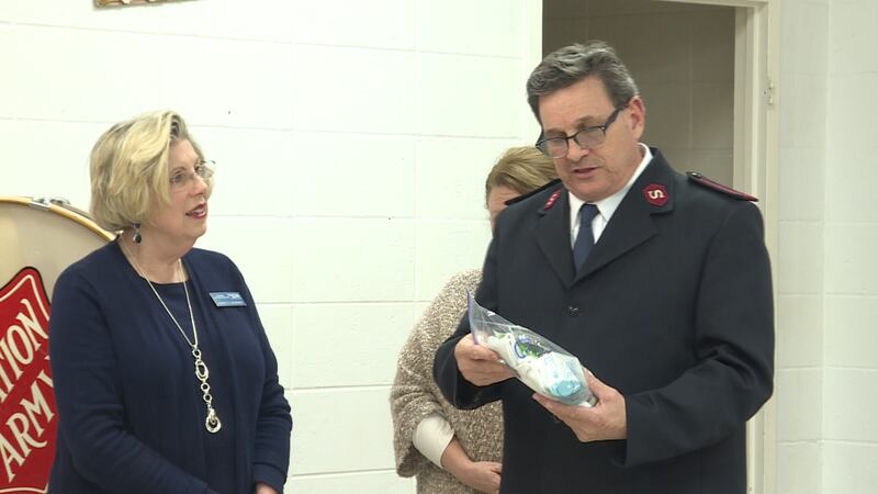 Monroe city employees put together hygiene kits for the homeless on Tuesday. Source: (KNOE)