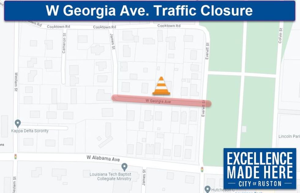 City of Ruston announces temporary road closure
